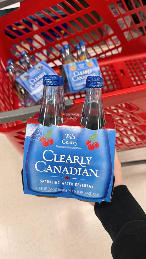 Instagram post by @targettrendsetter for Clearly Canadian. Caption reads: OMG! 💙 The OG of sparkling waters, Clearly....
