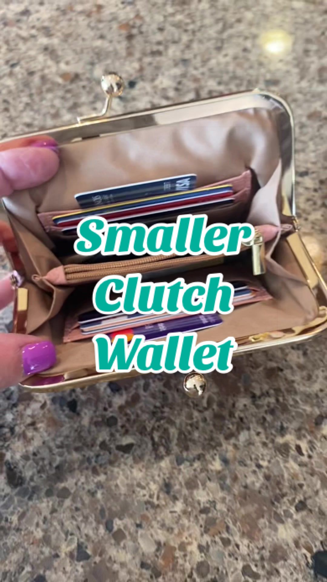 TikTok post by @mama5.finds for Royal Bagger. Caption reads: [...] #LeatherClutchWallet #SmallClutch @@ROYAL....