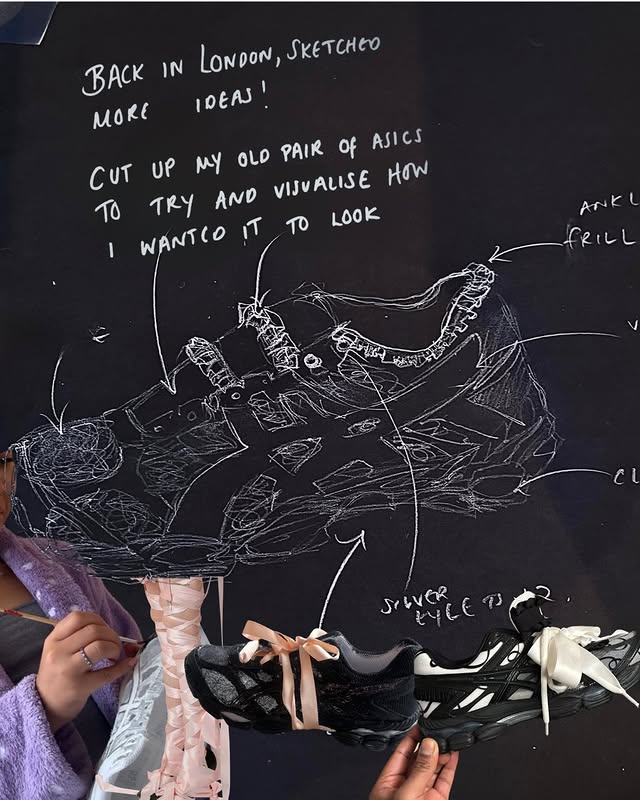 Instagram post by @wiffygriffy for ASICS SportStyle. Caption reads: I’ve always loved making things, sewing clothes,....
