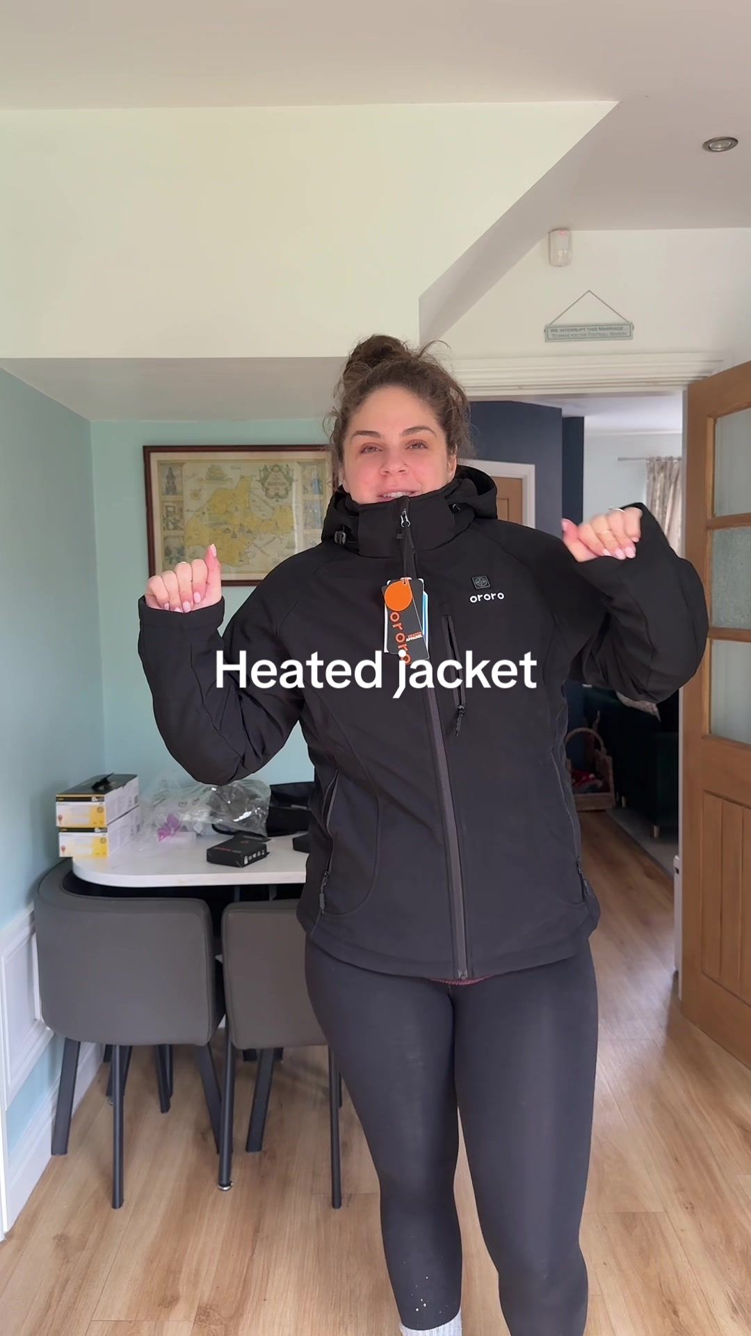 TikTok post by @olivia.carneyyy for ororo Heated Apparel. Caption reads: Guys @ororo Heated Apparel very kindly gifted me a....