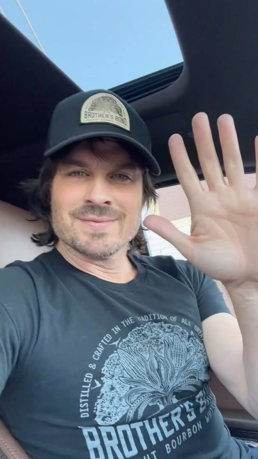 Instagram post by @iansomerhalder for Brother's Bond Bourbon. Caption reads: The wait is over! #BrothersBondBourbon is now....