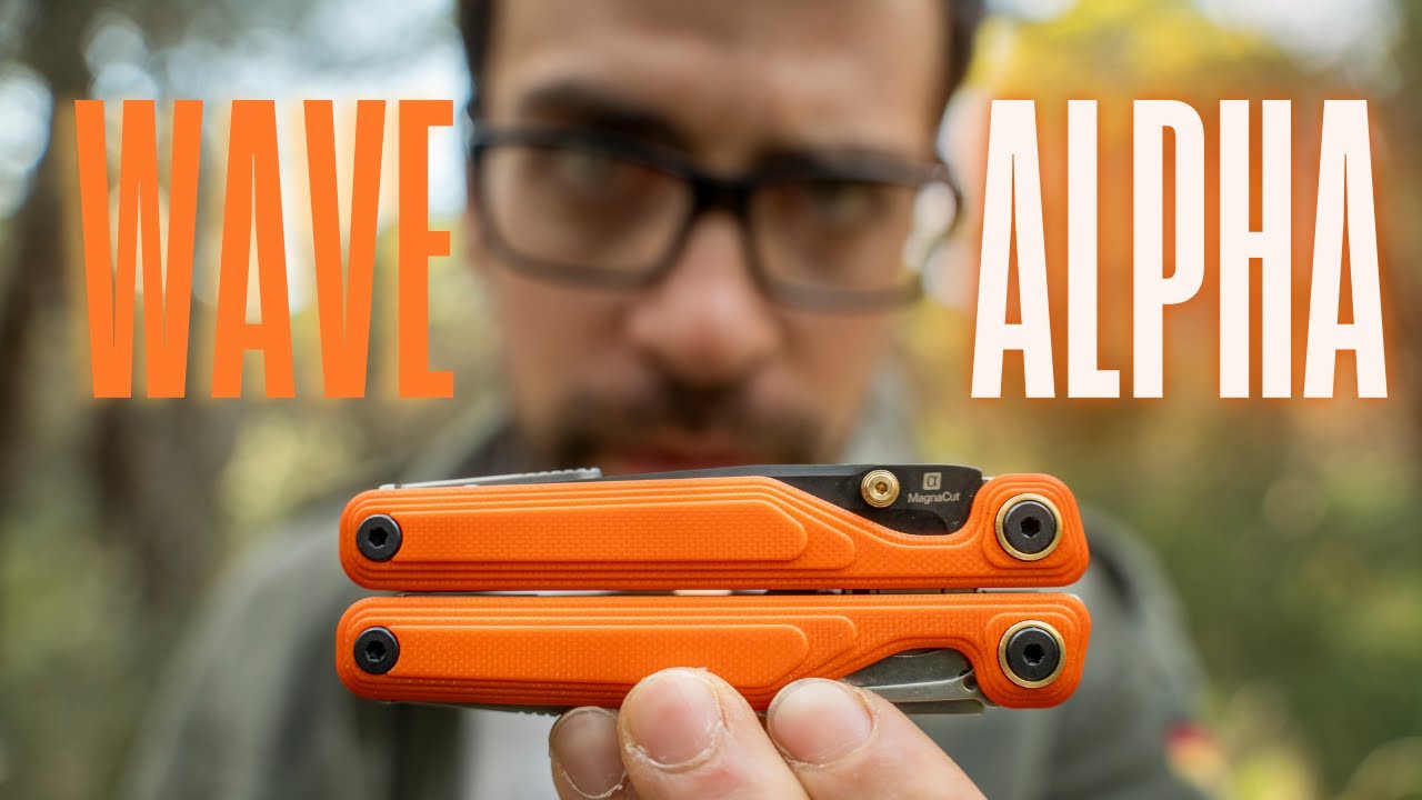 YouTube post by @WildernessCalling for Leatherman. Caption reads: Unboxing & Testing the New Leatherman WAVE ALPHA -....