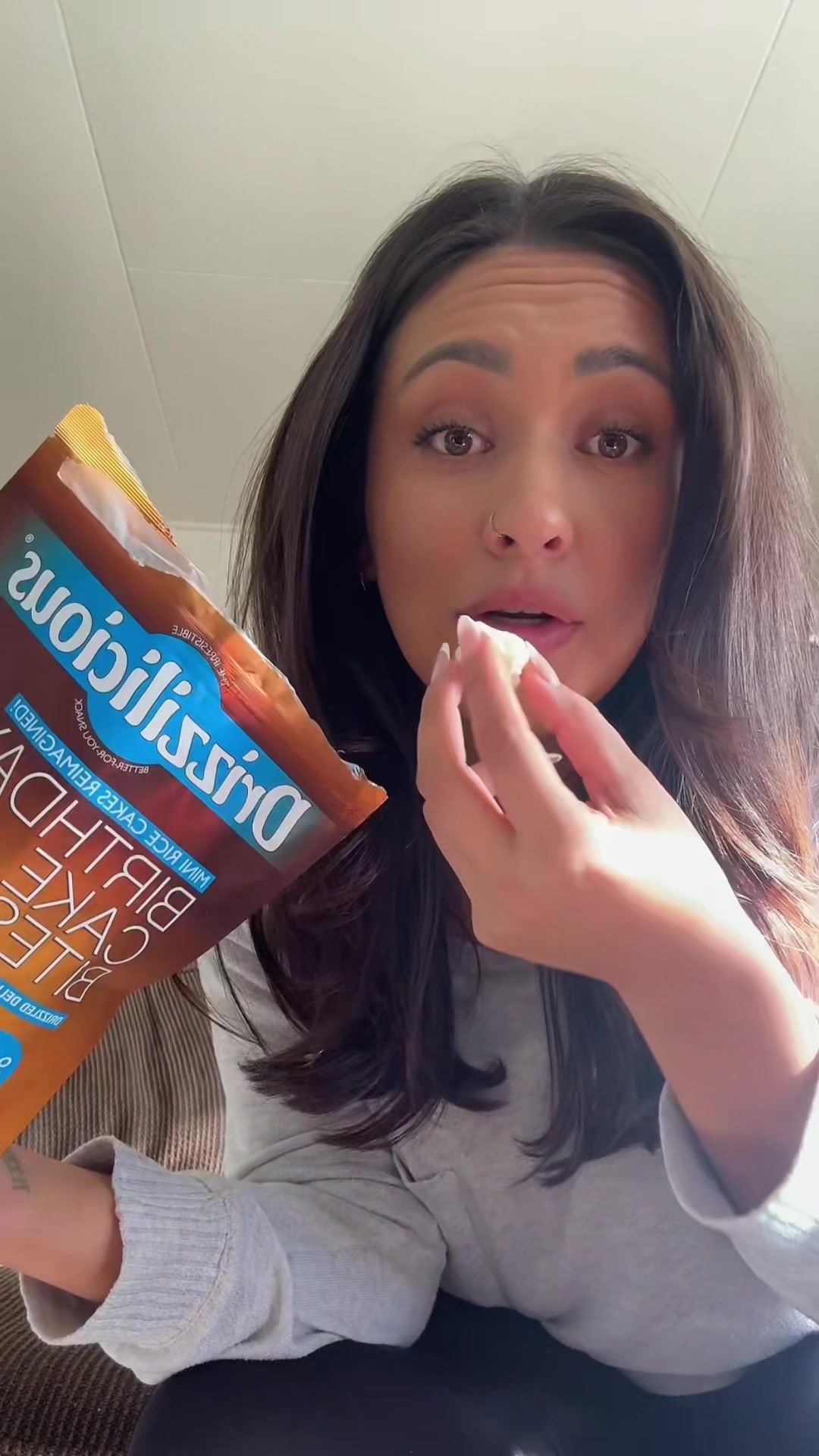 TikTok post by @sloane.kiuilani for Drizzilicious. Caption reads: [...] the suggested serving size! 🤭😂🫠....