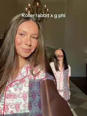 TikTok post by @user1639262901 for Roller Rabbit. Caption reads: Check out @Roller Rabbit’s new sorority line they....