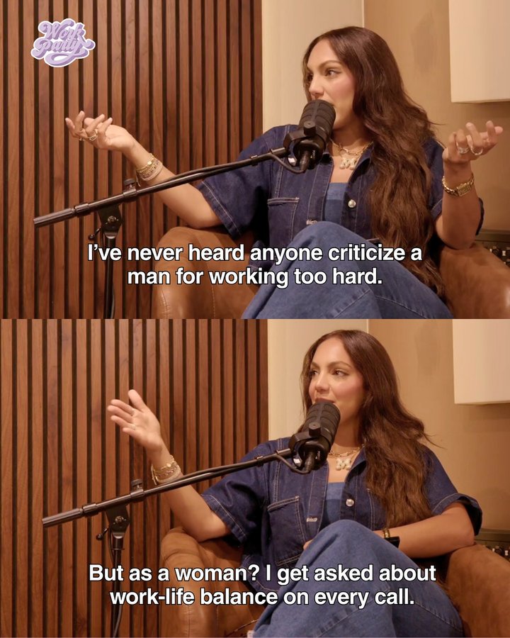 Instagram post by @marinaamiddleton for Create & Cultivate. Caption reads: Men can grind 80 hours a week and suddenly they’re....