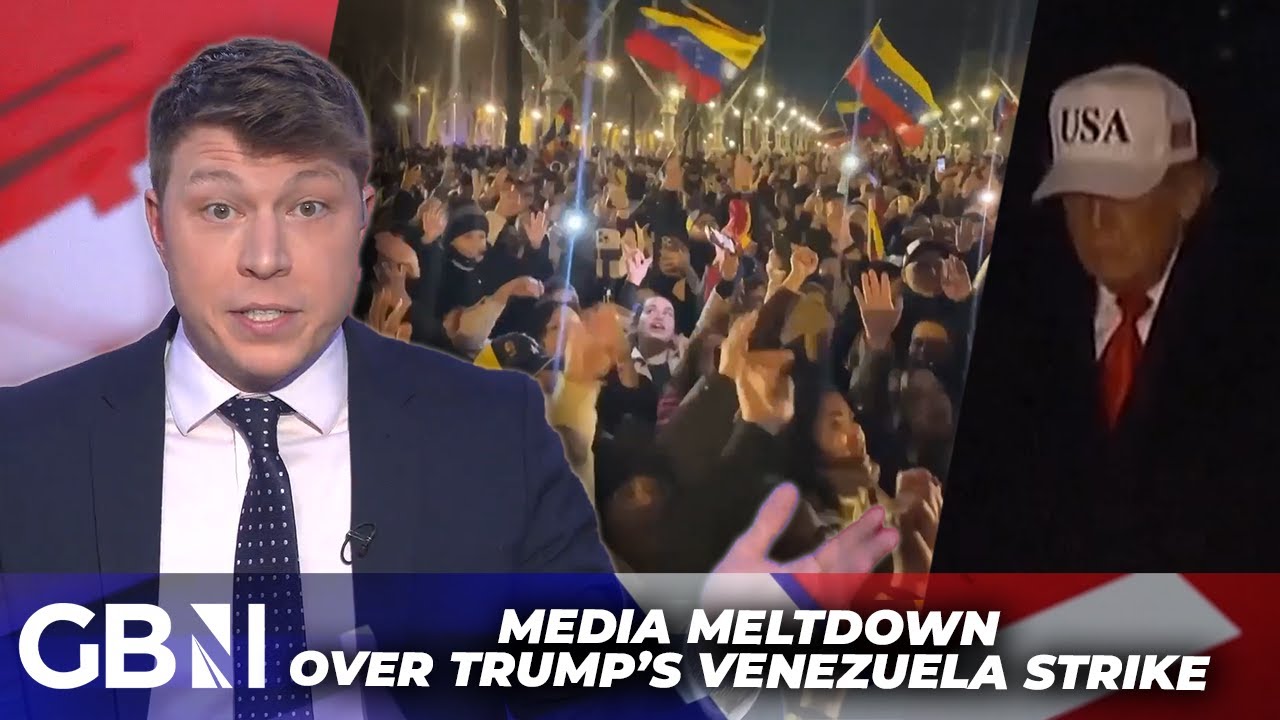 YouTube post by @GBNewsOnline for ExpressVPN. Caption reads: 'Only one view allowed, Trump is bad!' |....