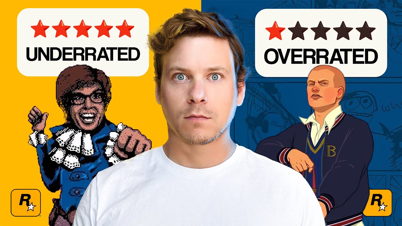 YouTube post by @ZenkaiGoose for Displate. Caption reads: I Tested Every Abandoned Rockstar Game EVER..