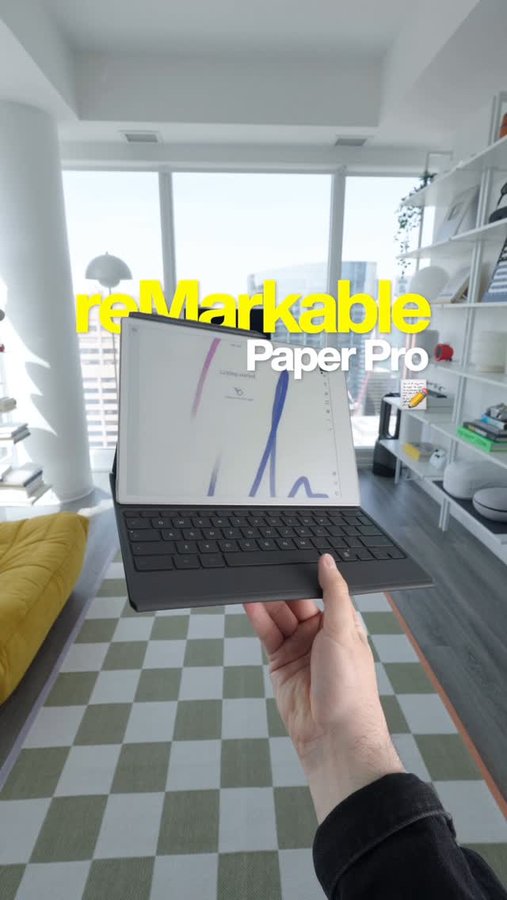 Instagram post by @willbwrs for reMarkable. Caption reads: Is this paper tablet the best productivity tech....