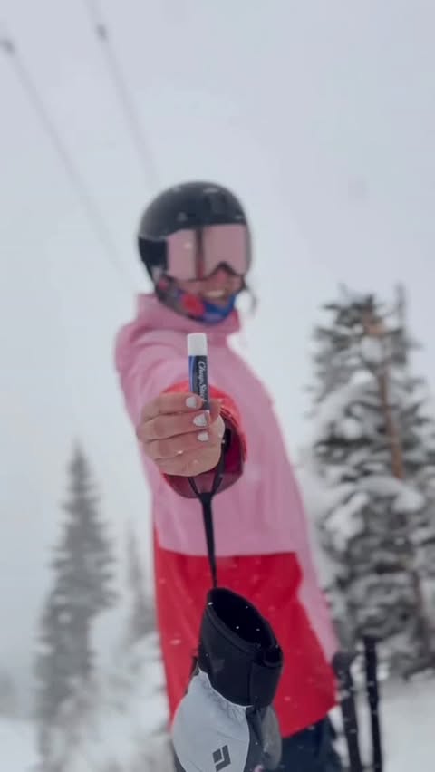 Instagram post by @addy_jacobsend for ChapStick. Caption reads: [...] a big difference in the mountains @chapstick....