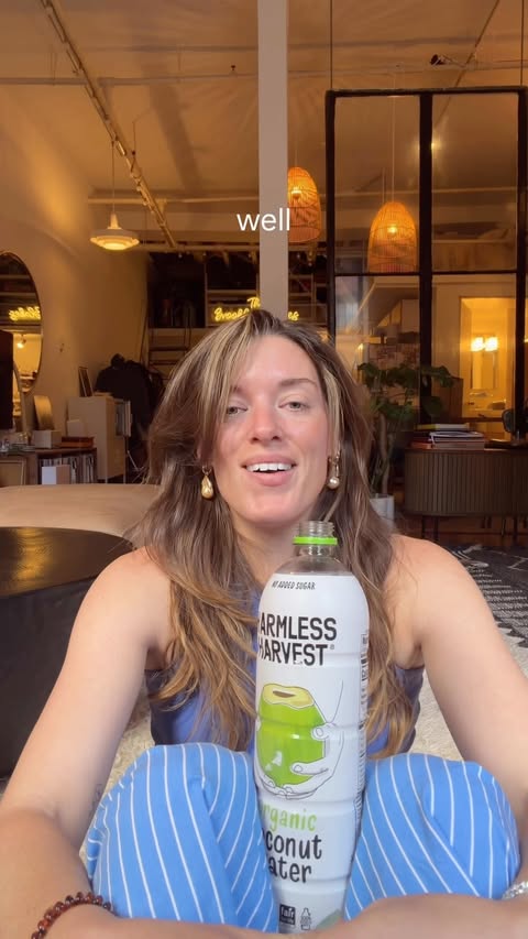 Instagram post by @maryspacekate for Harmless Harvest. Caption reads: [...] function. It’s me and my #1 Bae....