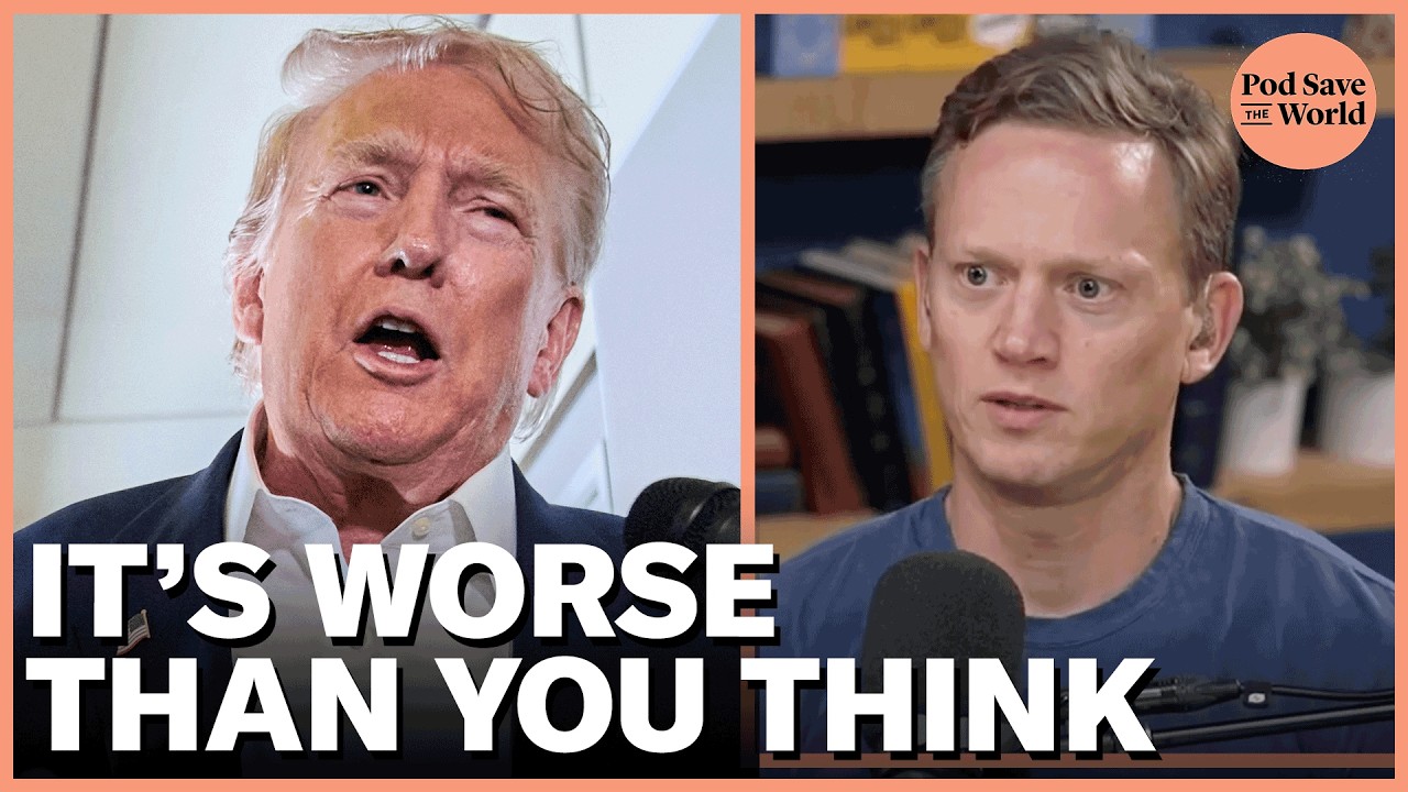 YouTube post by @podsavetheworld for American Giant. Caption reads: Democrats DEMAND Trump Respond to Urgent....