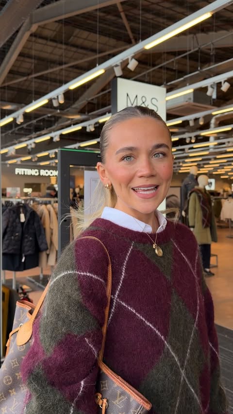 Instagram post by @hattiebourn for Marks & Spencer. Caption reads: come to @marksandspencer to find some party wear....