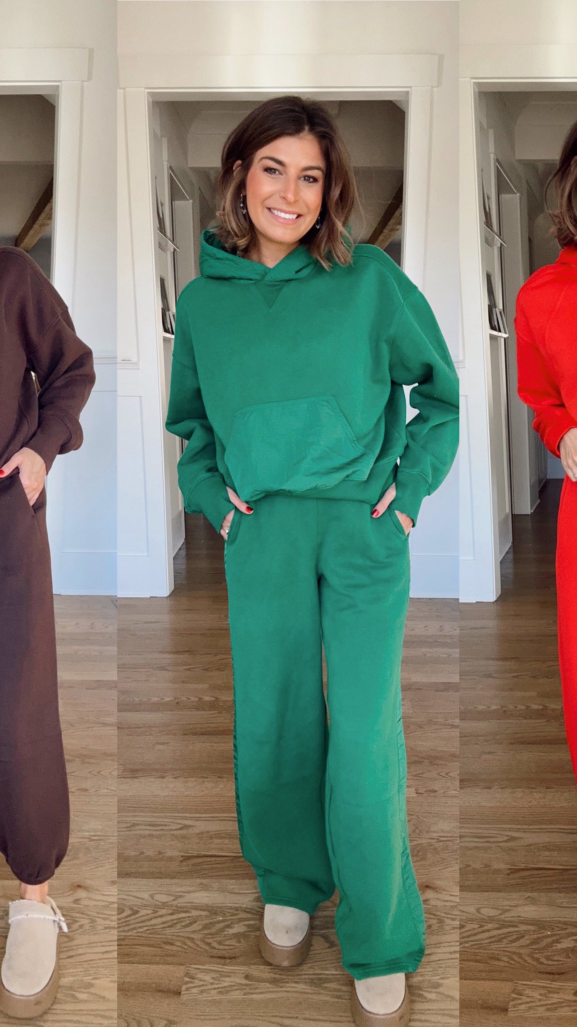 Instagram post by @simply_darlings for Aerie. Caption reads: Cloud fleece sweatpants that make you feel as good....