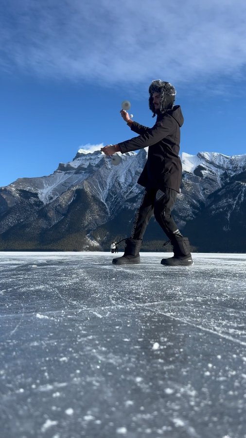 Instagram post by @mmmflows for Ultrapoi. Caption reads: In the vast stillness of Canada ❄️🧊 As we flew....