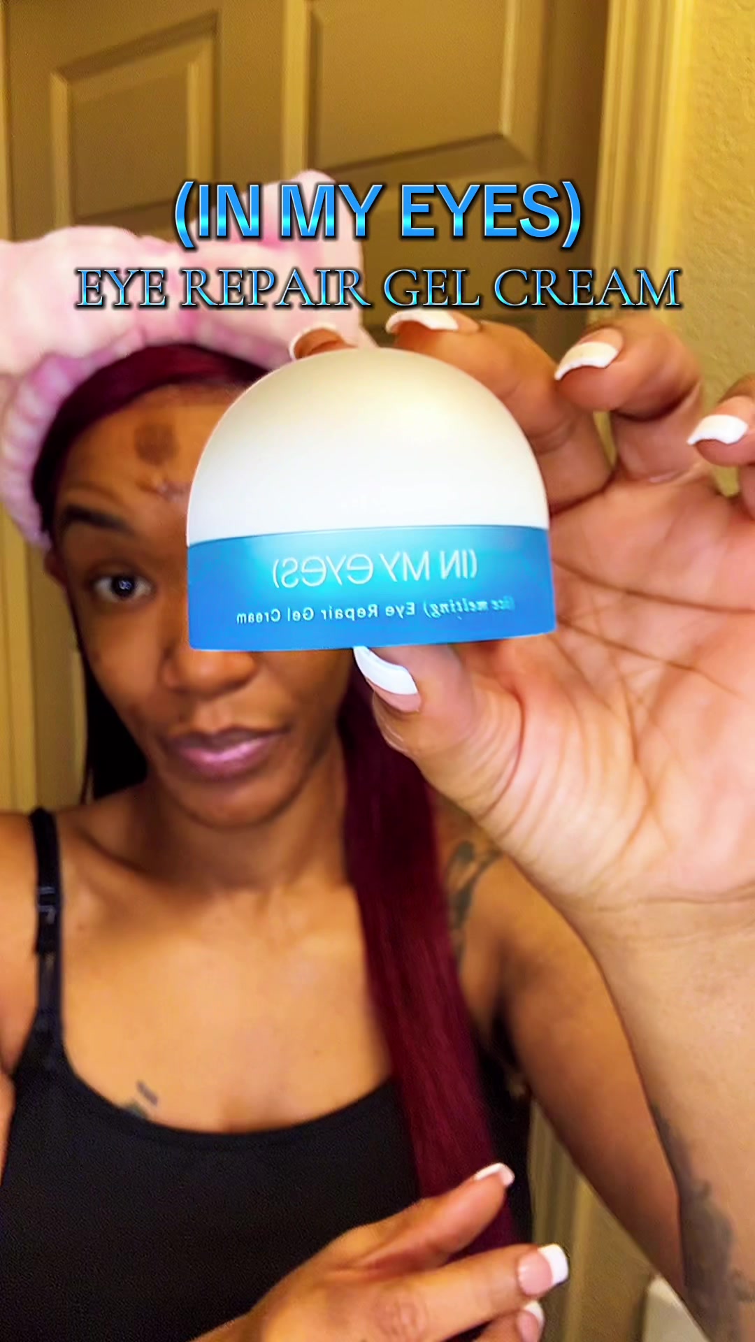 TikTok post by @thatgirltutuuu for In My Eyes. Caption reads: @InMyEyes | EYE REPAIR GEL CREAM | (IN MY EYES)....