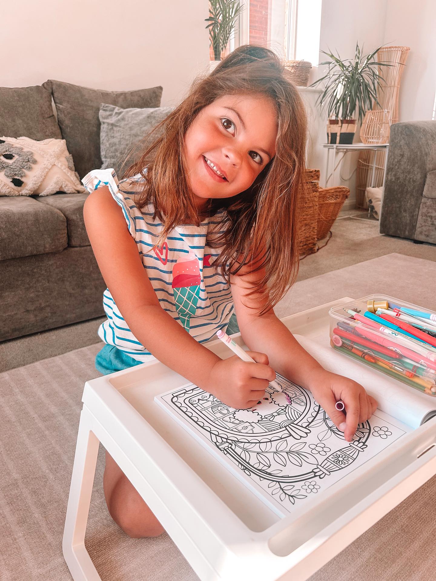 Instagram post by @littlerubyramseysfamily for The Influence Room. Caption reads: The new Mangatopia colouring books are out now and....