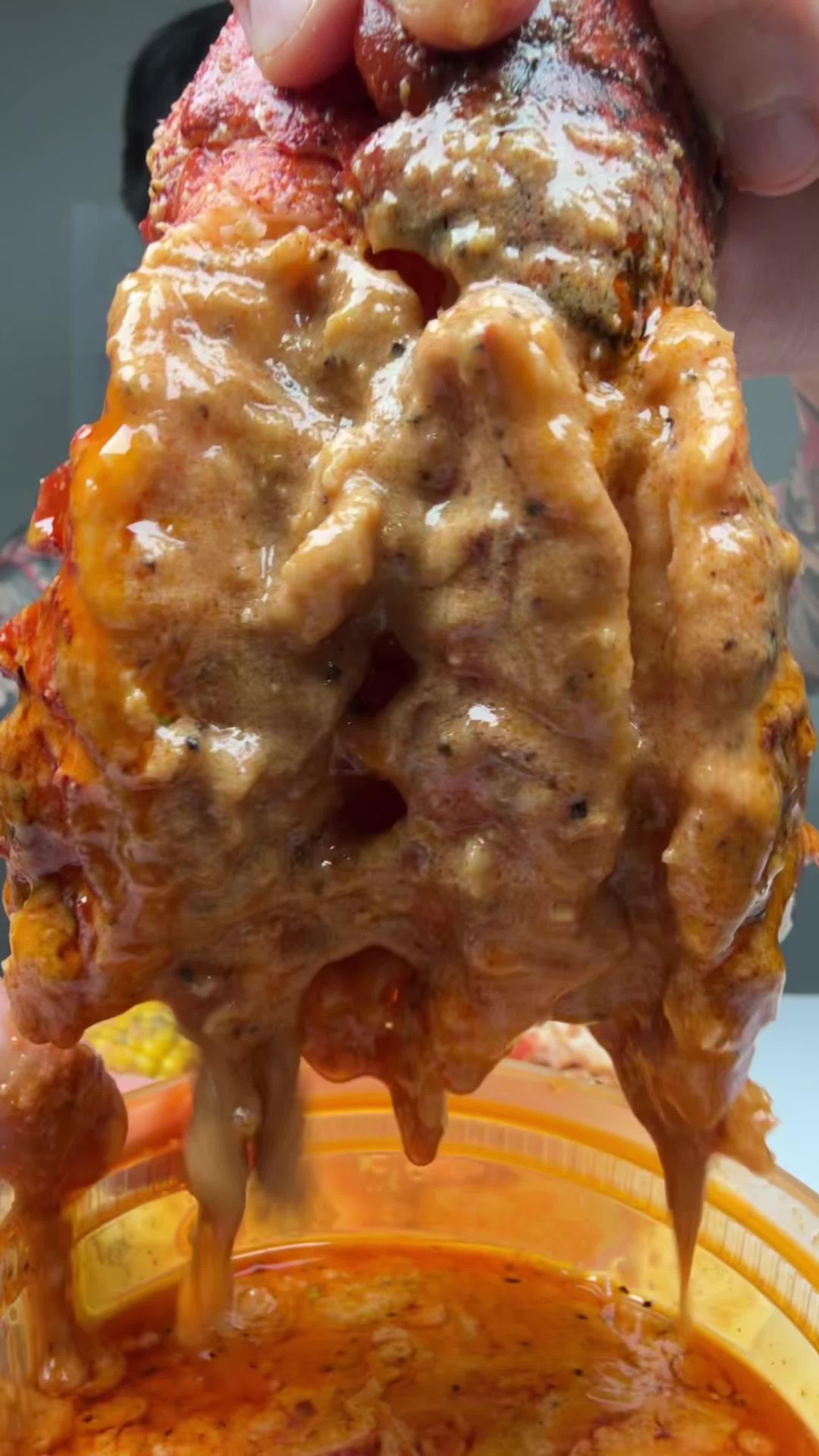 TikTok post by @shhhhimeating for Tru Fru. Caption reads: Seafood boil with @Trü Frü #trufrupartner....