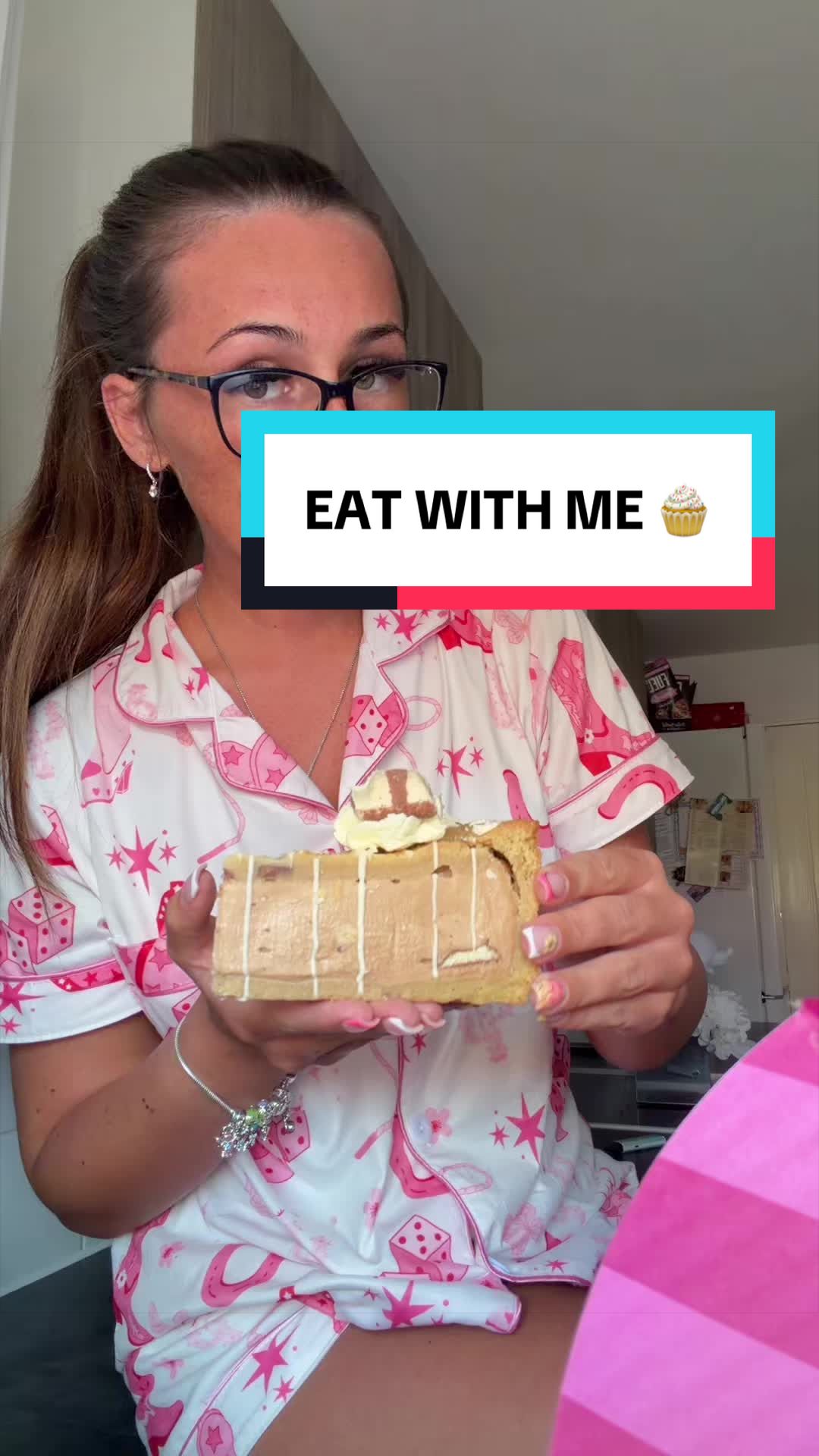 TikTok post by @paigelbriggs for DoughGirl. Caption reads: @DoughGirl 😋😍#foodtok #foodies #cake #tiktokshop.