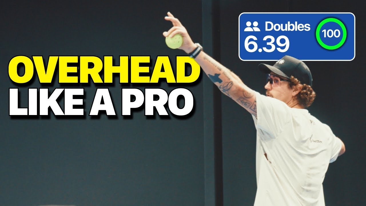 YouTube post by @buildingpickleball for Crbn Pickleball. Caption reads: The Overhead Smash Taught by PPA Pro Michael Loyd.