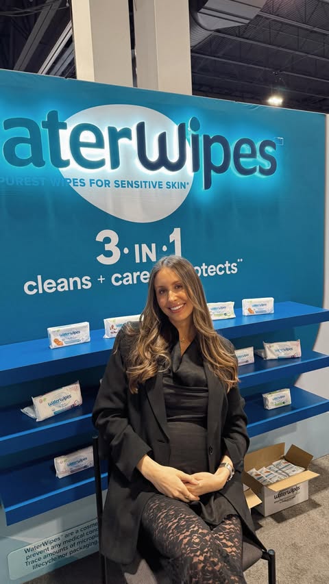 Instagram post by @gabvasile for WaterWipes. Caption reads: [...] of what touches my baby’s skin. @waterwipes....