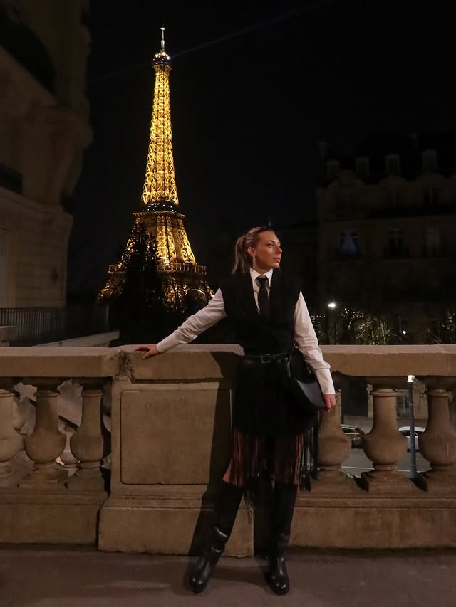 Instagram post by @dianeperreau for KARL LAGERFELD. Caption reads: Paris by nigth is magic ✨ @karllagerfeld....