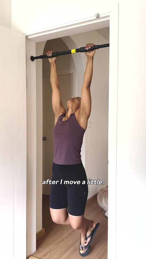 Instagram post by @nithyaneelampath for Zepto. Caption reads: [...] pull-up bar & resistance bands from Zepto....