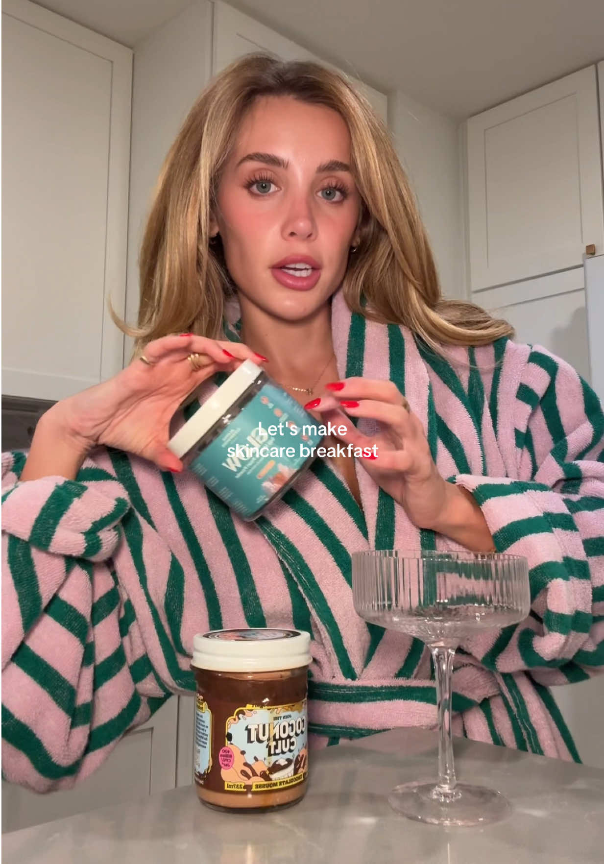 TikTok post by @boysandwellness for Akasha Superfoods. Caption reads: [...] for clear glowing skin 💘🧚@Akasha....