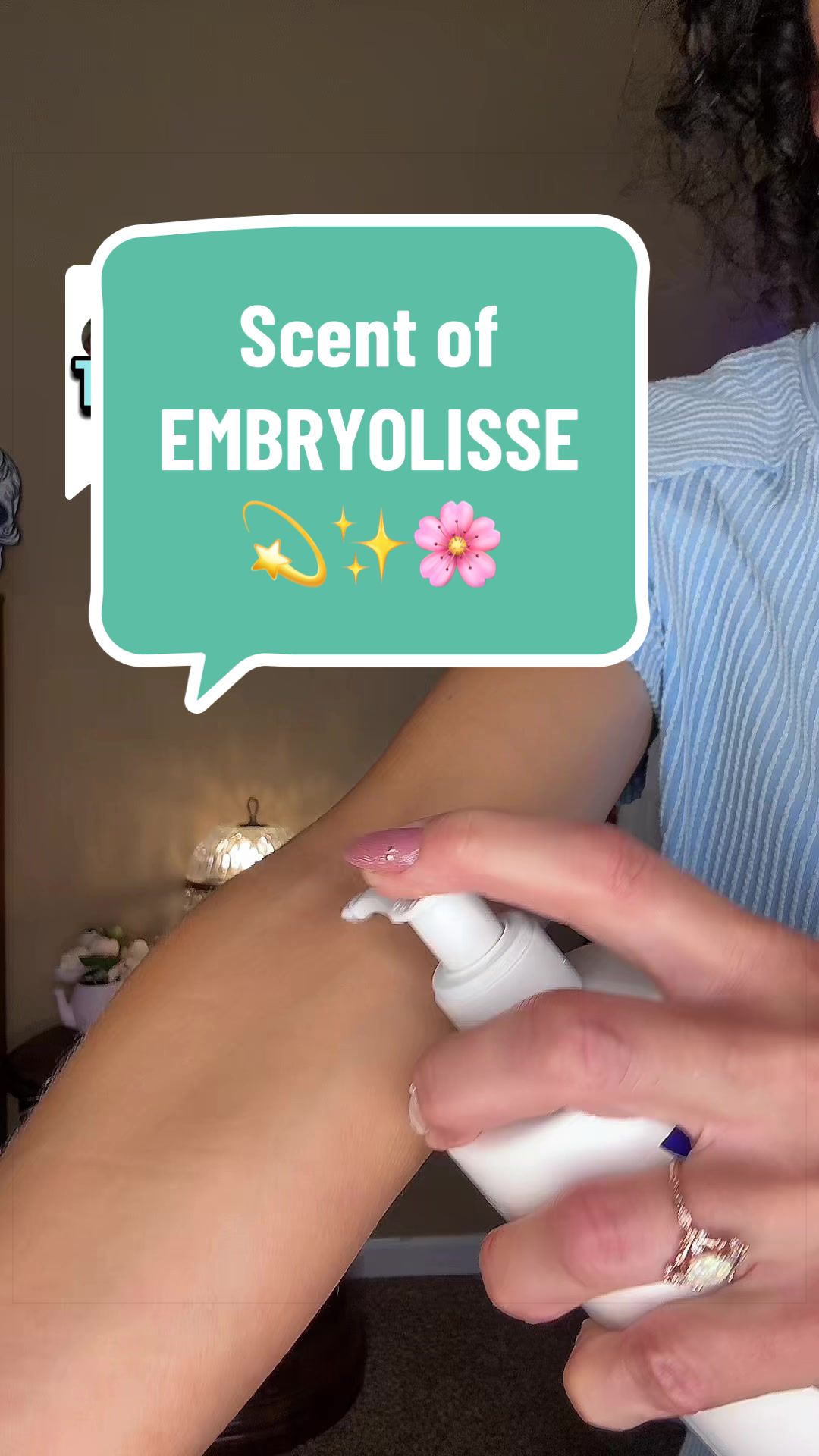 TikTok post by @thisgirlterrah for Embryolisse USA. Caption reads: Replying to @DeeAnn I typically go for....