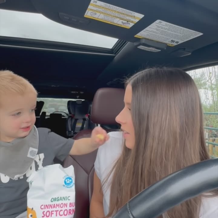 Instagram post by @the_car_mom for Little Bellies. Caption reads: Snack time is our favorite time! We love....