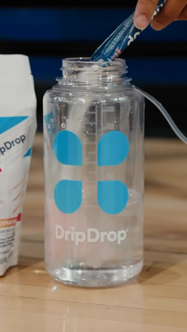 Instagram post by @xaivian for DripDrop. Caption reads: Staying hydrated on and off the court with....