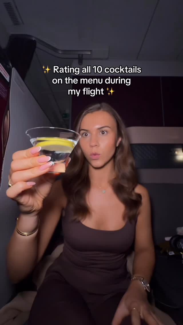 Instagram post by @isobellorna_ for Qatar Airways. Caption reads: The negroni 🤣 

Cocktail menu on @qatarairways is....