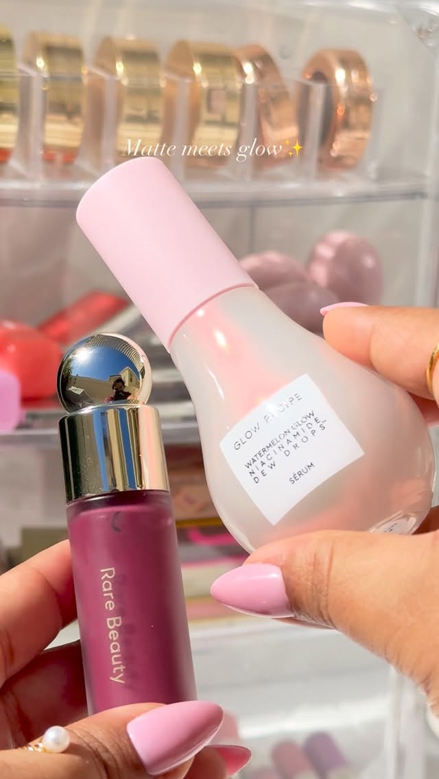 Instagram post by @gigglecloud for Glow Recipe. Caption reads: [...] liquid blush in Faith + Glow Recipe....