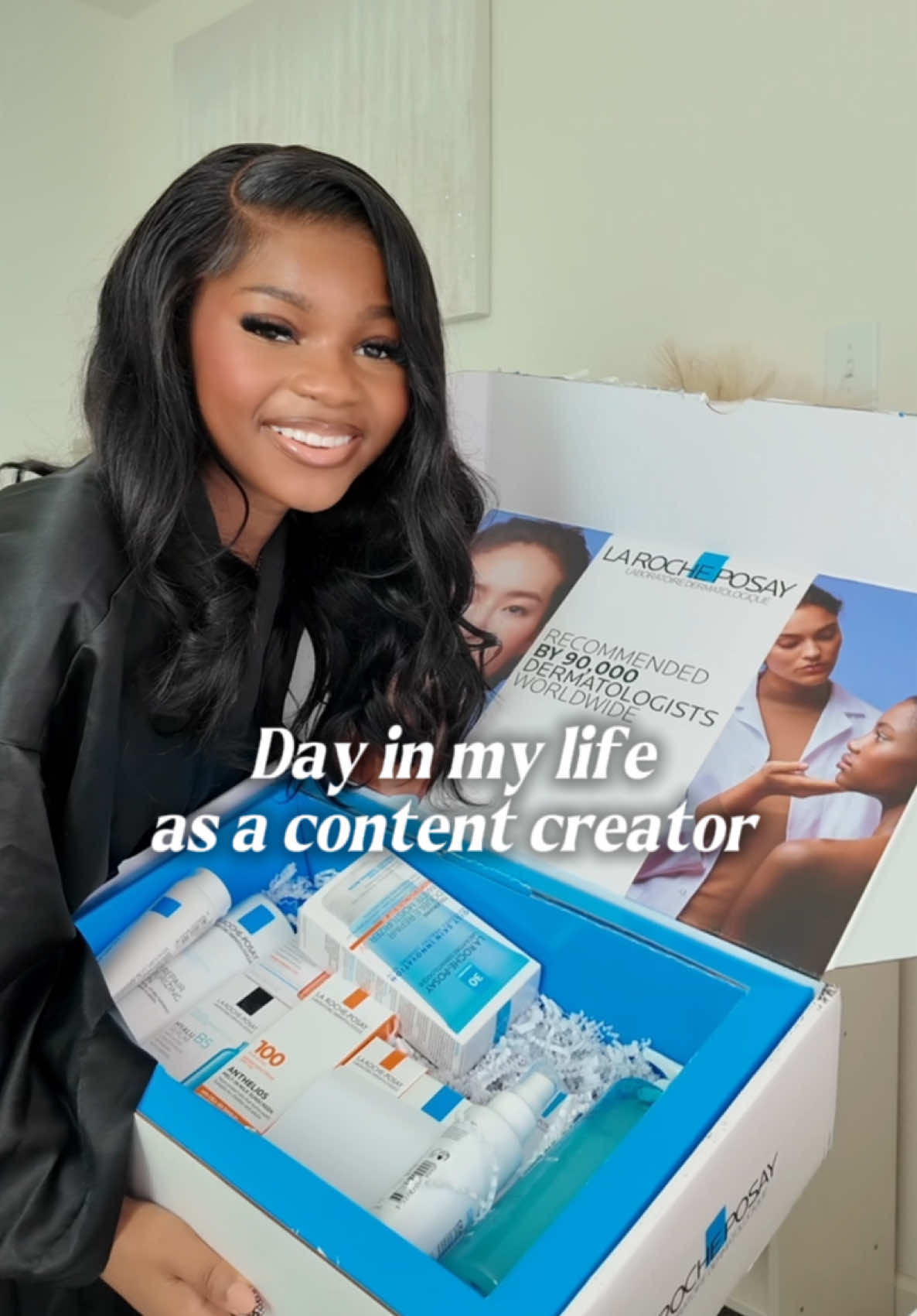 TikTok post by @sarasimone101 for La Roche-Posay. Caption reads: [...] going to make itself 💝 YT : sarasimone101....