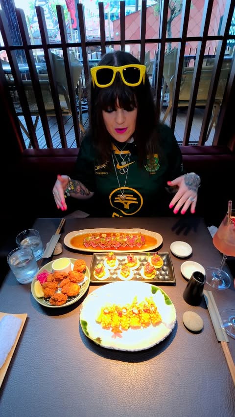 Instagram post by @teambricki_yorkshire_foodies for Sticks'n'Sushi. Caption reads: 📍@sticksnsushi.uk Is this the most boujee....