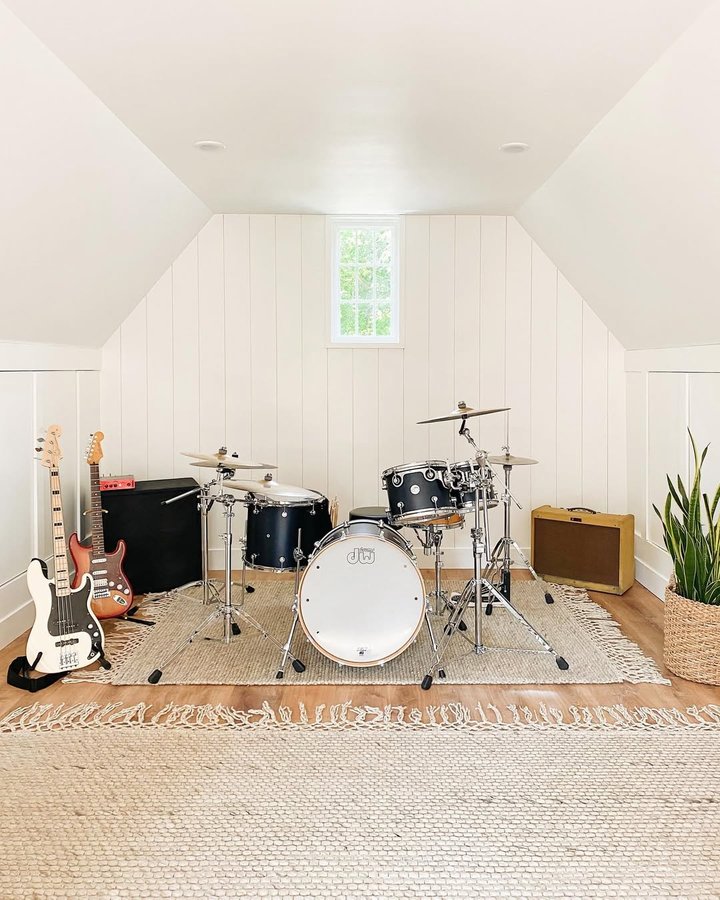 Instagram post by @patticakewagner for Southern Living. Caption reads: We have a band practice + my office space! Brian....