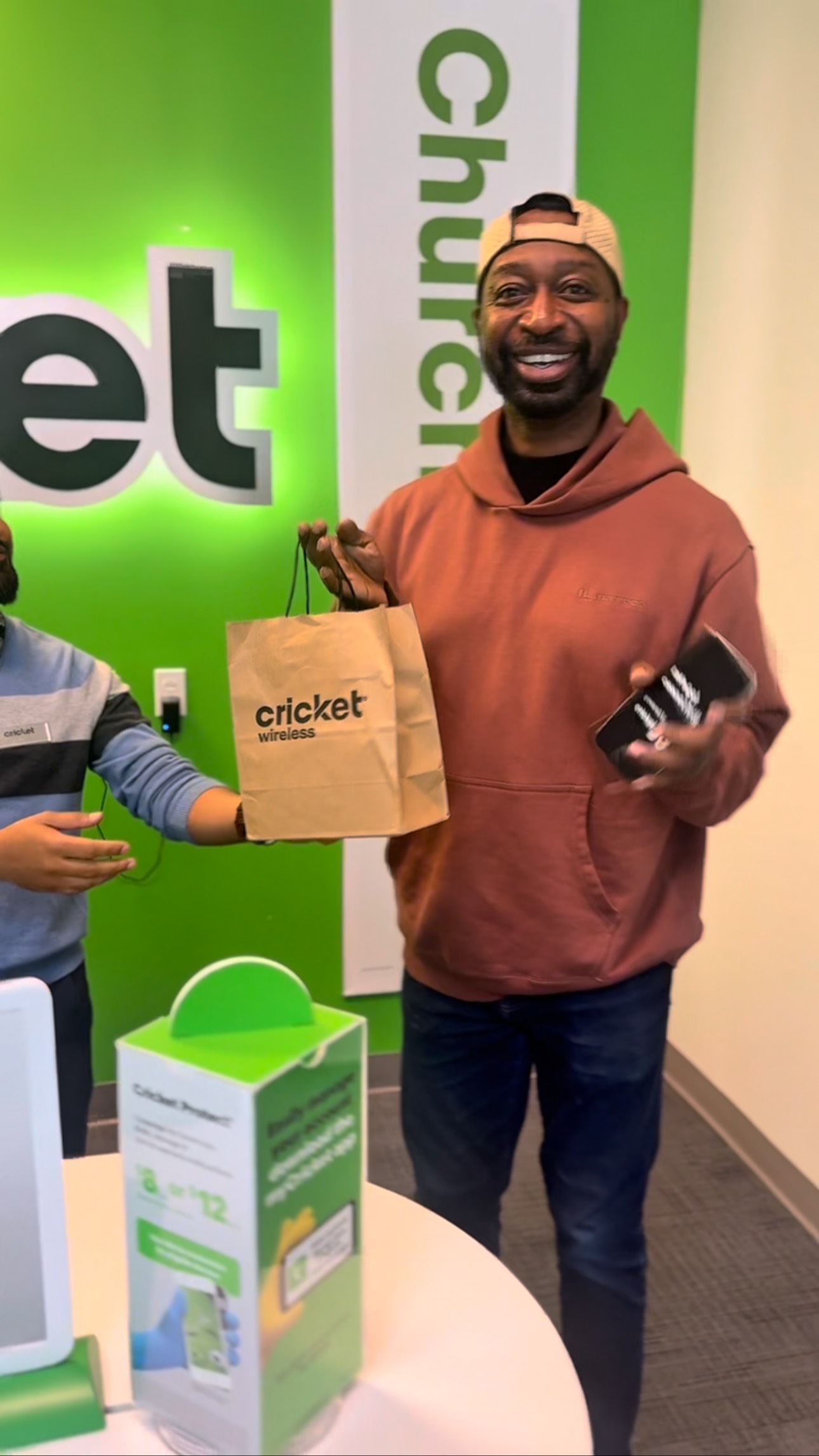 Instagram post by @rickonia for Cricket Wireless. Caption reads: Imagine your phone bill dropping $35 a month…....