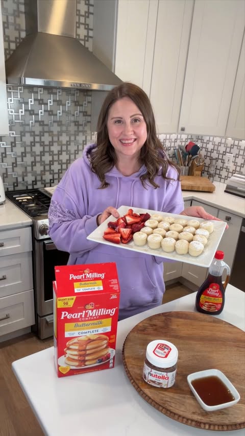 Instagram post by @youngwildmefamily for Nutella. Caption reads: [...] next easy breakfast time idea!! These....