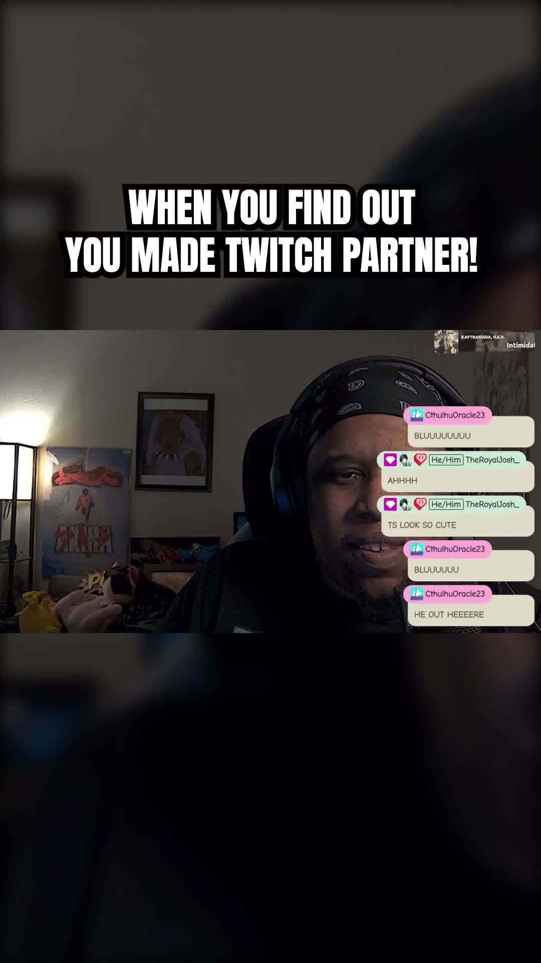 Instagram post by @blusatire for Twitch. Caption reads: [...] only am i a Youtube partner, but i am a....