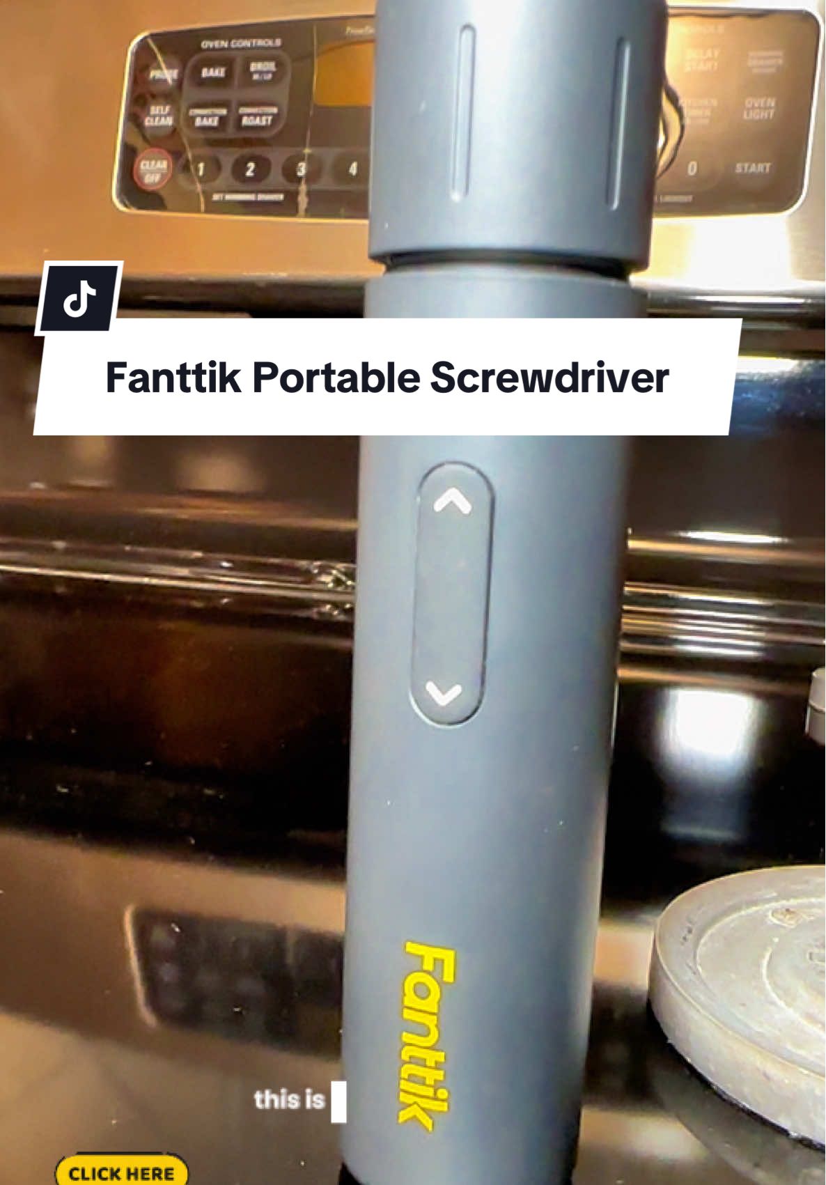TikTok post by @realangiern for Fanttik. Caption reads: A screwdriver that tackles tight spaces with....