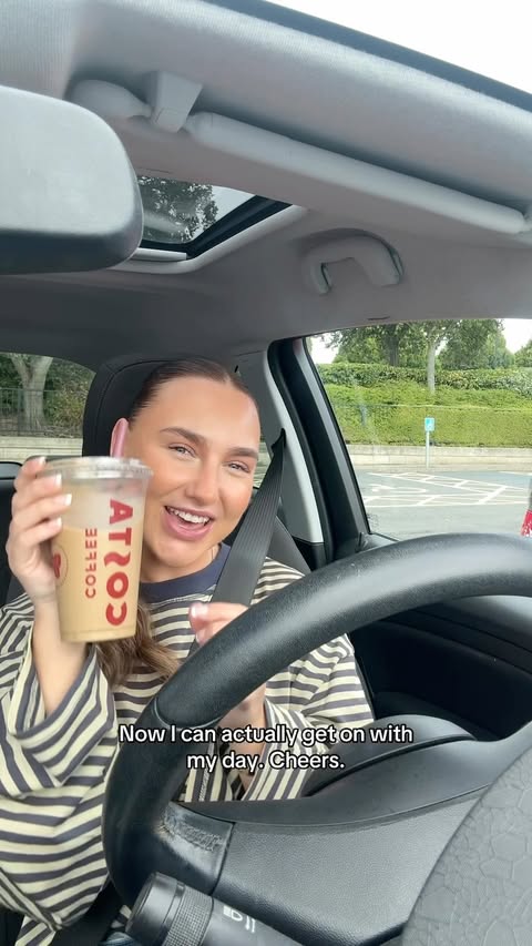 Instagram post by @ge0rgiatalks for Costa Coffee. Caption reads: [...] oat milk! Head down to your local....
