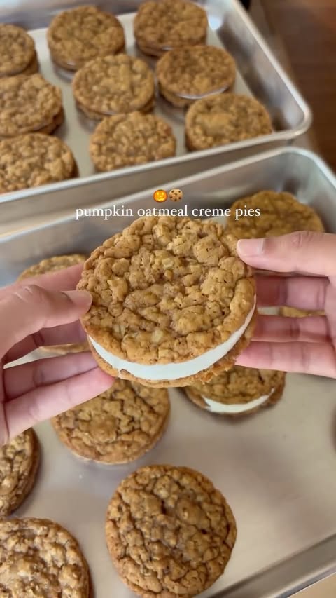Instagram post by @lovevivvv for Uber Eats. Caption reads: #UberEatsPartner Pumpkin oatmeal creme pies🎃🍪....