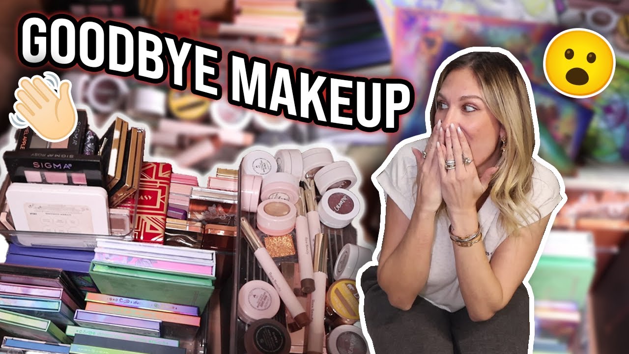 YouTube post by @SamanthaMarchxo for Nomad Cosmetics. Caption reads: Decluttering ALL my makeup *eyeshadow edition*.