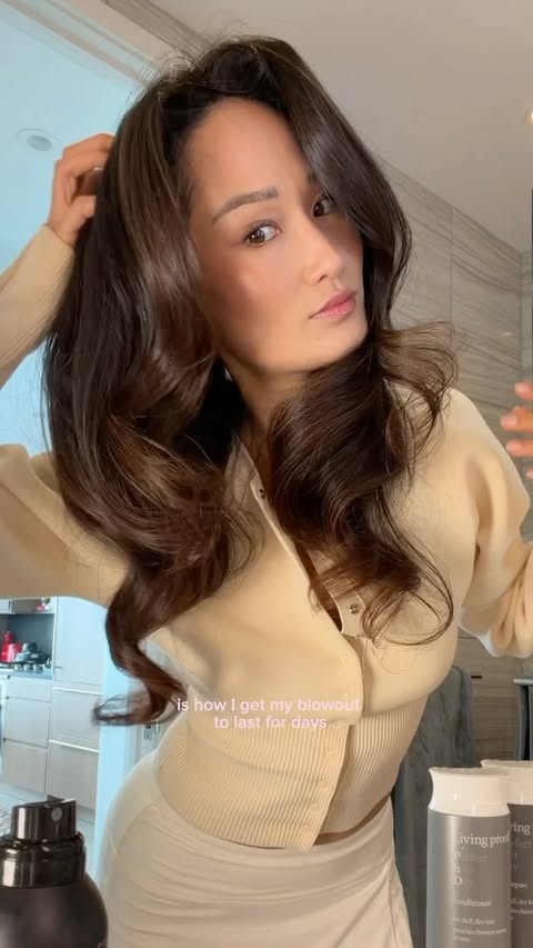 Instagram post by @isabeltan for Living Proof. Caption reads: [...] blowouts! All my favorite @livingproofinc....