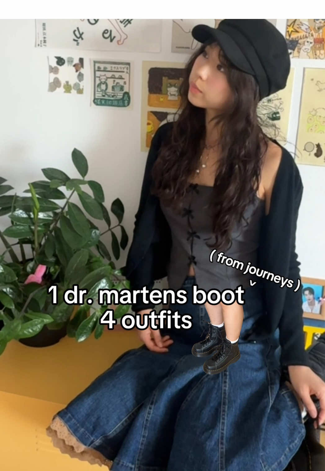 TikTok post by @yoojinjeong for Dr Martens. Caption reads: [...] Martens The Buzz 8-Eye Boot @Journeys ....