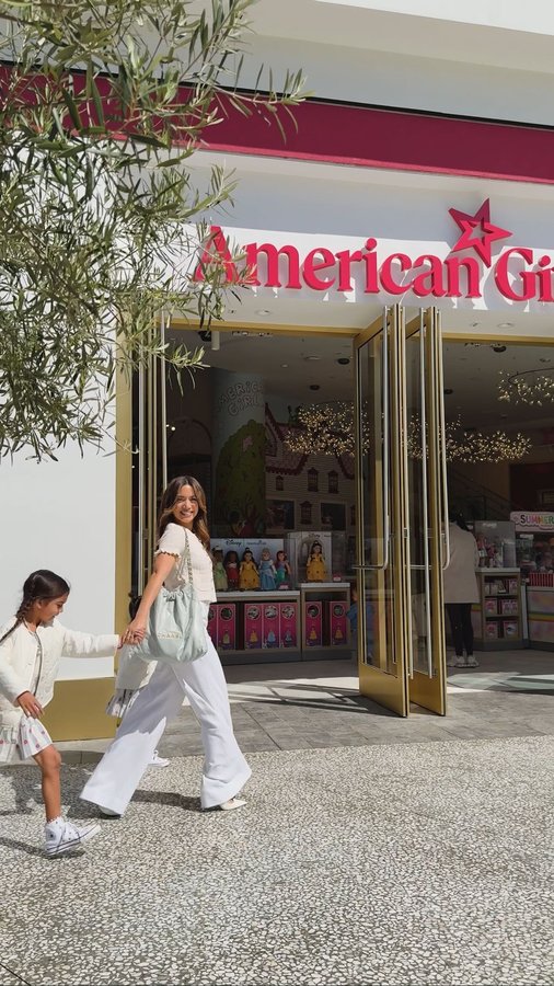 Instagram post by @jessimalay for American Girl. Caption reads: [...] we’re HOME in LA!!! #ad Visiting the....