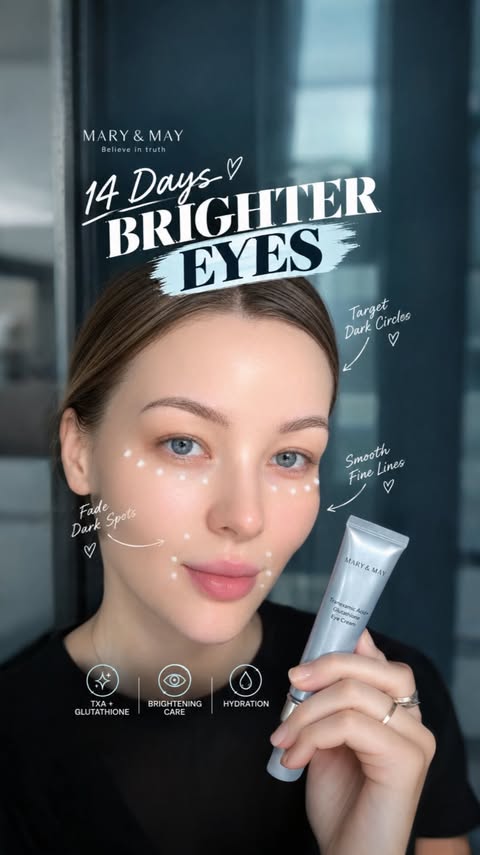 Instagram post by @creator_mdd for Mary&May. Caption reads: [...] or stubborn under-eye dark circles, the....