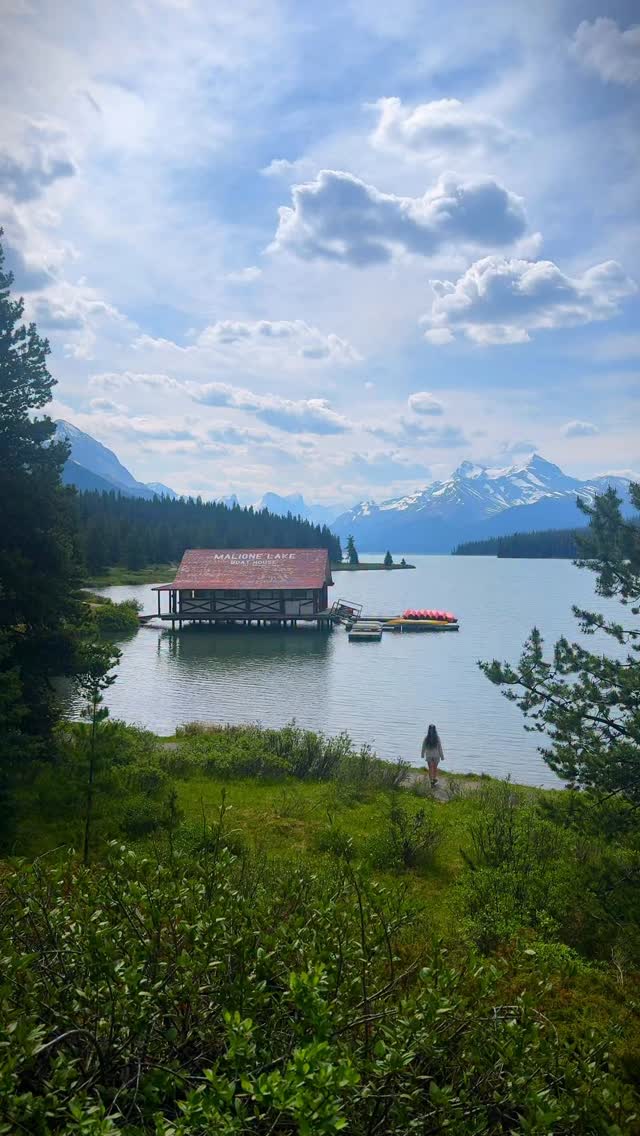 Instagram post by @explorecanada for Travel Alberta. Caption reads: Welcome to Jasper, where summer comes alive with....