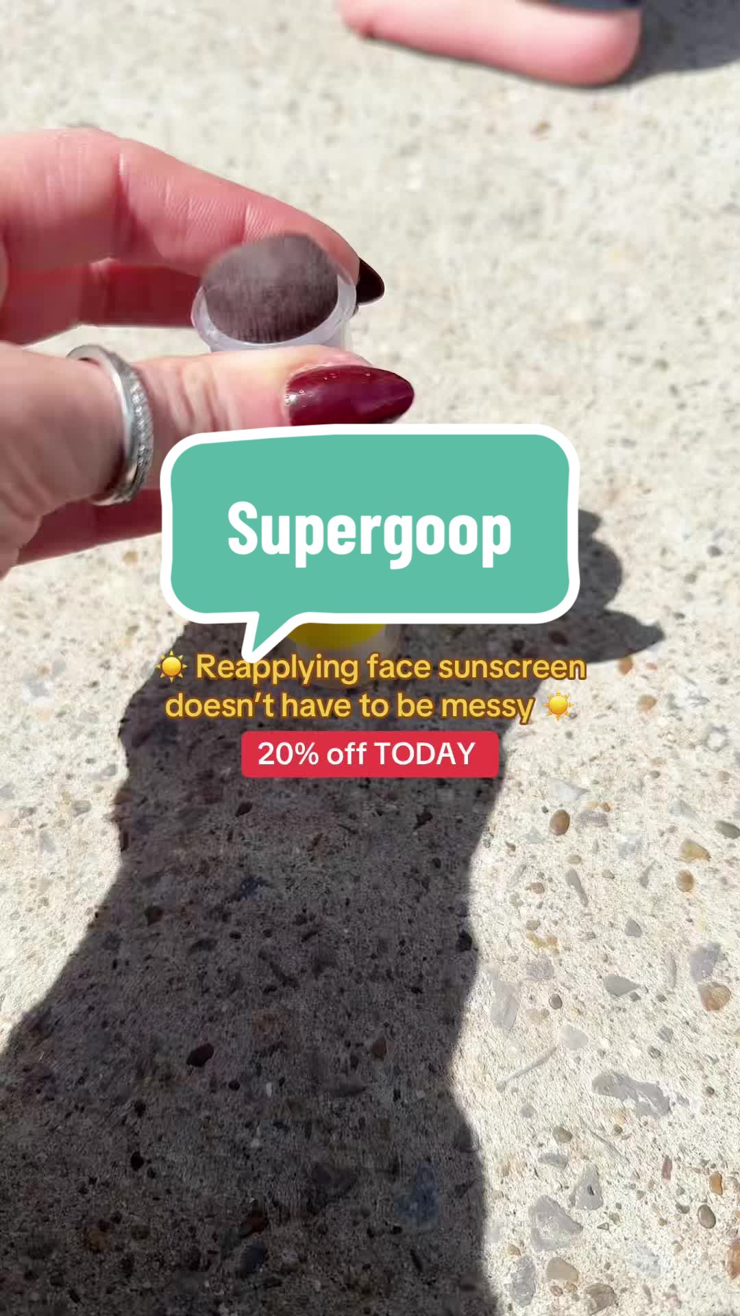 TikTok post by @redheadmomma08 for Supergoop. Caption reads: @Supergoop is having their family and [...].