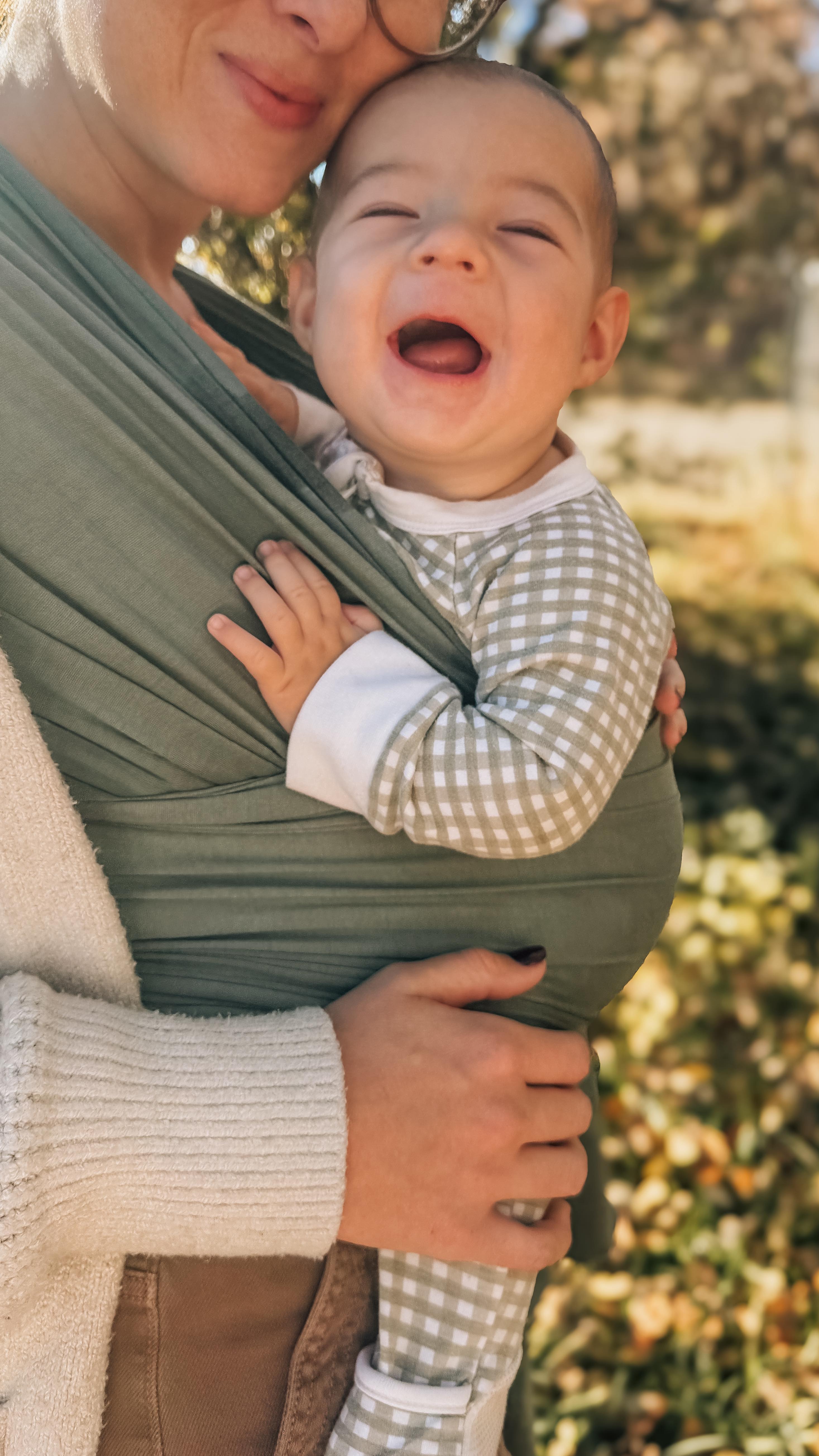 Instagram post by @betterwithbaylor for Solly Baby. Caption reads: How to elevate any outfit this fall.✨Complete with....