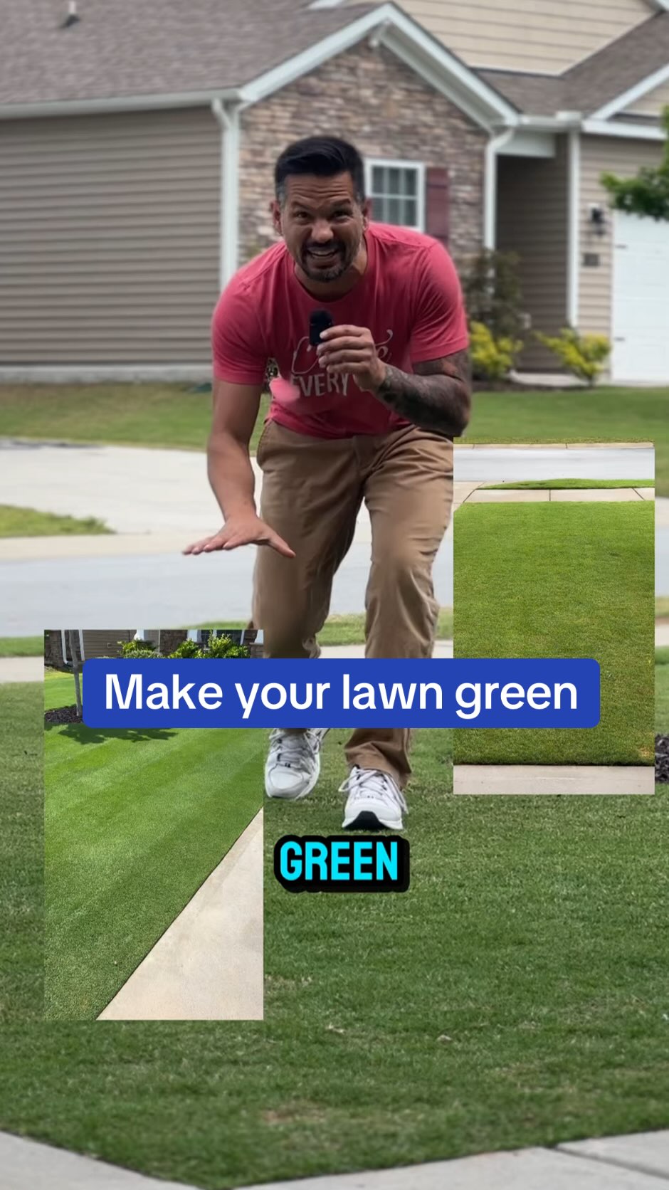 Instagram post by @bermudadad for Simple Lawn Solutions. Caption reads: Ever wonder how people get their lawns to turn....
